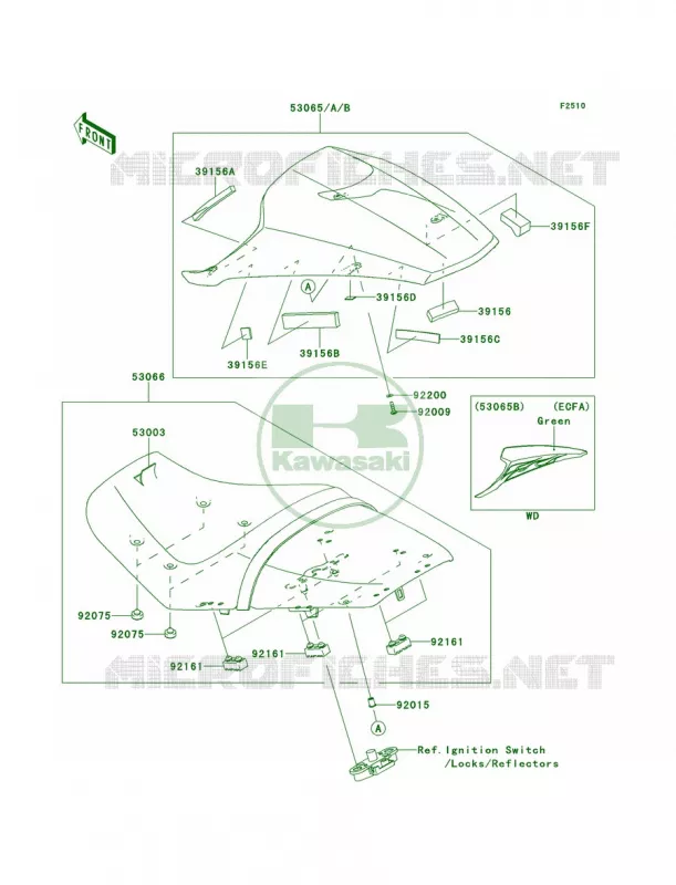 SeatECFECFA Kawasaki MOTOS 1400 2012 Ninja ZX-14R  ZX1400ECF
