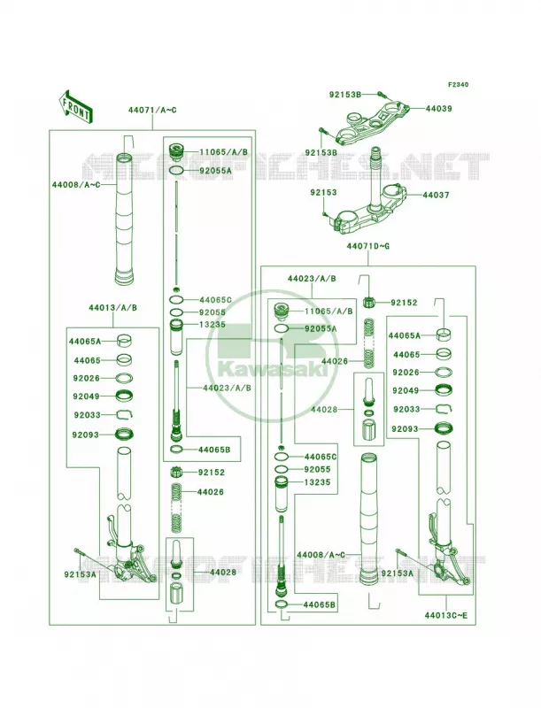 Front Fork Kawasaki MOTOS 1000 2012 Ninja ZX-10R  ZX1000JCF