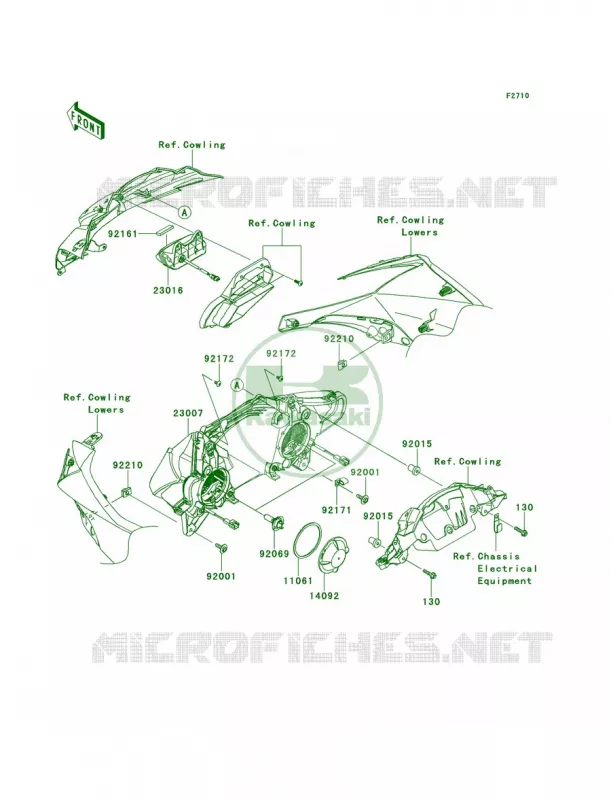 Headlights Kawasaki MOTOS 1000 2012 Ninja ZX-10R  ZX1000JCF