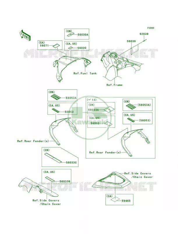 Labels Kawasaki MOTOS 1000 2012 Ninja ZX-10R  ZX1000JCF