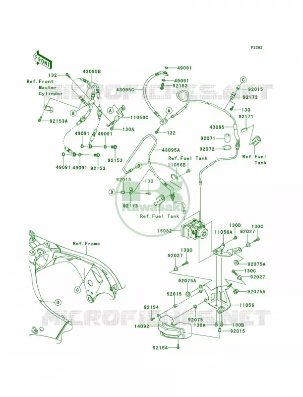 Brake Piping Kawasaki MOTOS 1000 2012 Ninja ZX-10R ABS  ZX1000KCF