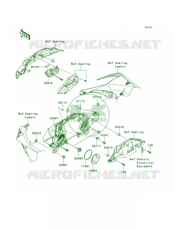 Headlights Kawasaki MOTOS 1000 2012 Ninja ZX-10R ABS  ZX1000KCF