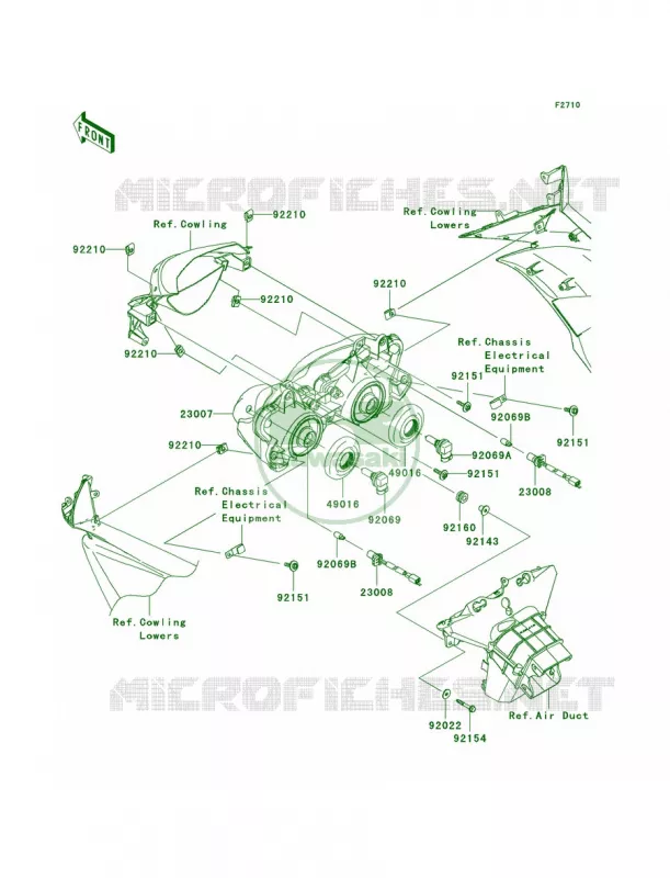 Headlights Kawasaki MOTOS 600 2012 Ninja ZX-6R  ZX600RCF