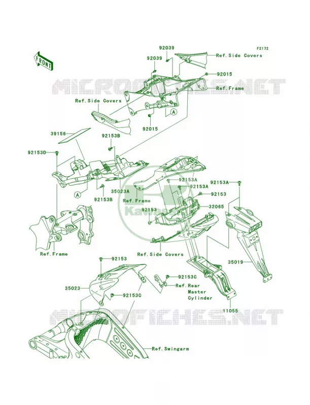 Rear Fenders Kawasaki MOTOS 600 2012 Ninja ZX-6R  ZX600RCF