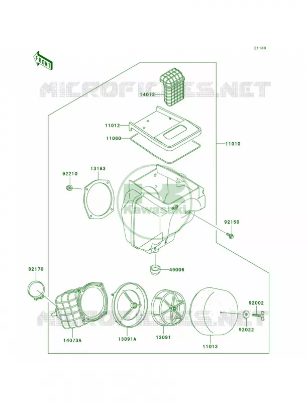 Air Cleaner Kawasaki MOTOS 220 2003 KDX220R  KDX220-A10