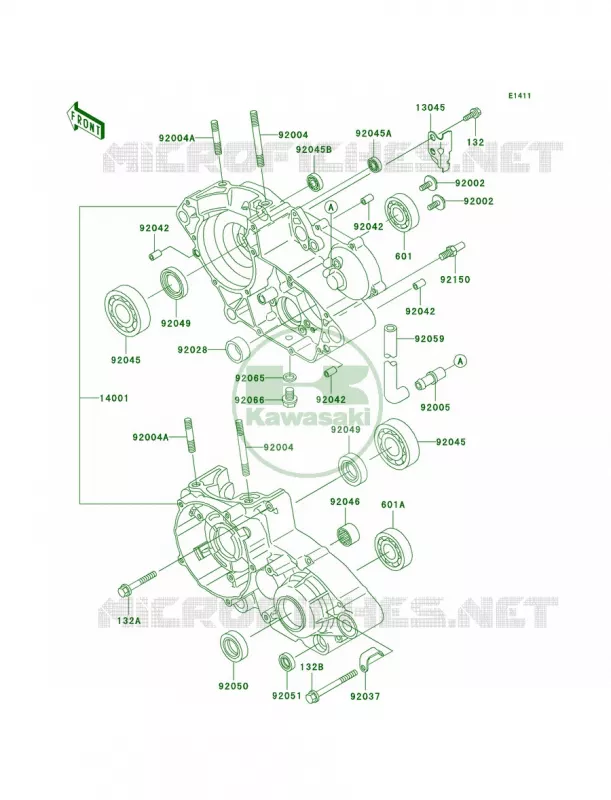Crankcase Kawasaki MOTOS 220 2003 KDX220R  KDX220-A10