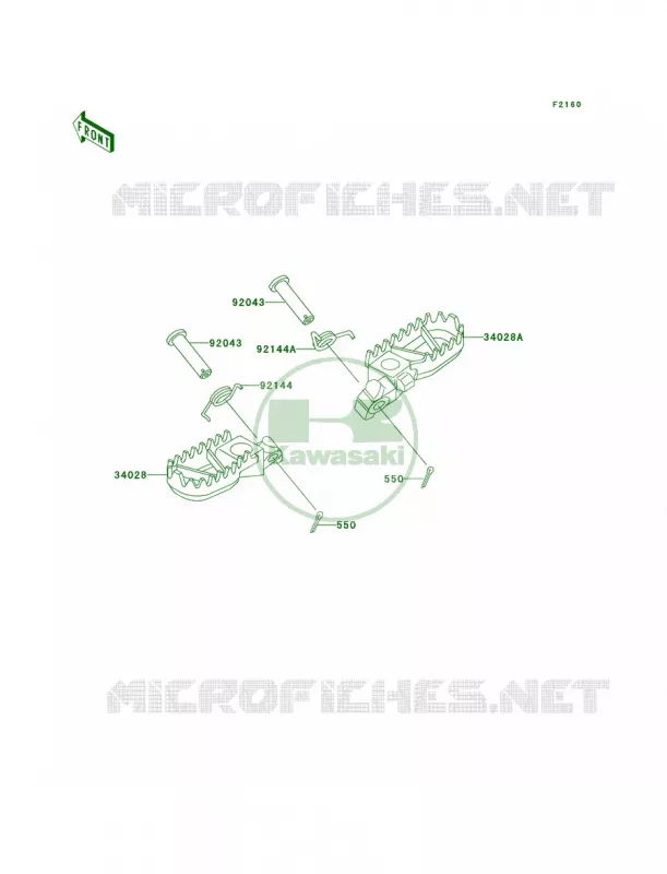 Footrests Kawasaki MOTOS 220 2003 KDX220R  KDX220-A10
