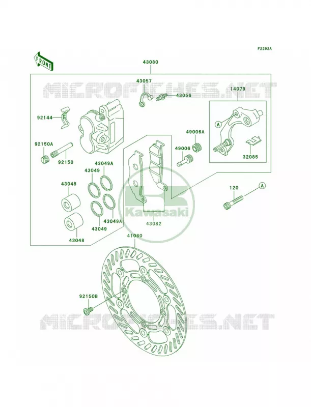 Front BrakeA11A12 Kawasaki MOTOS 220 2003 KDX220R  KDX220-A10