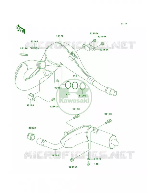 Mufflers Kawasaki MOTOS 220 2003 KDX220R  KDX220-A10