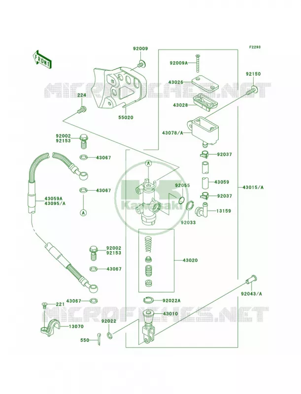 Rear Master Cylinder Kawasaki MOTOS 220 2003 KDX220R  KDX220-A10