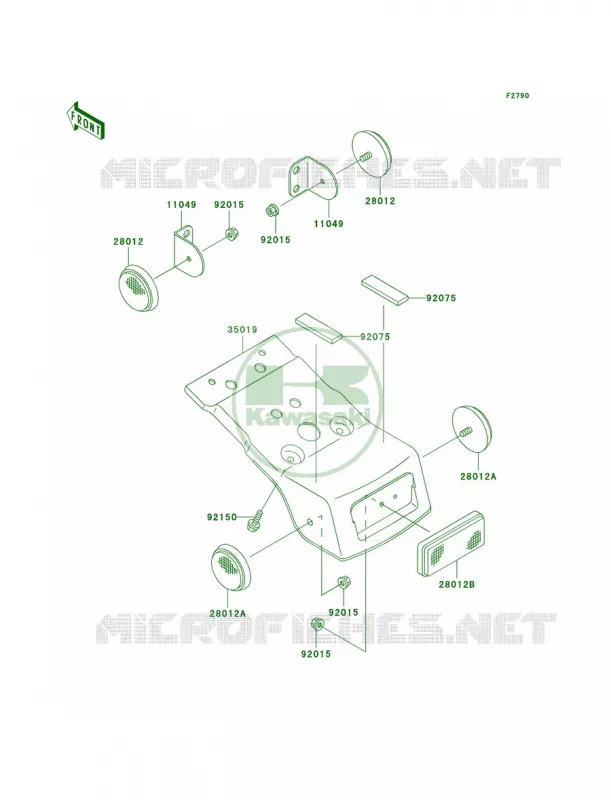 ReflectorsCN Kawasaki MOTOS 220 2003 KDX220R  KDX220-A10