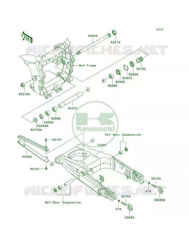 Swingarm Kawasaki MOTOS 1400 2011 Ninja ZX-14  ZX1400CBF