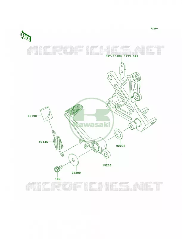 Brake PedalTorque Link Kawasaki MOTOS 1000 2011 Ninja ZX-10R  ZX1000JBF