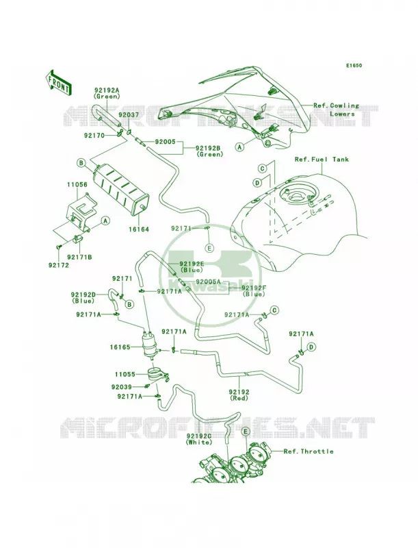 Fuel Evaporative SystemCA Kawasaki MOTOS 1000 2011 Ninja ZX-10R  ZX1000JBF