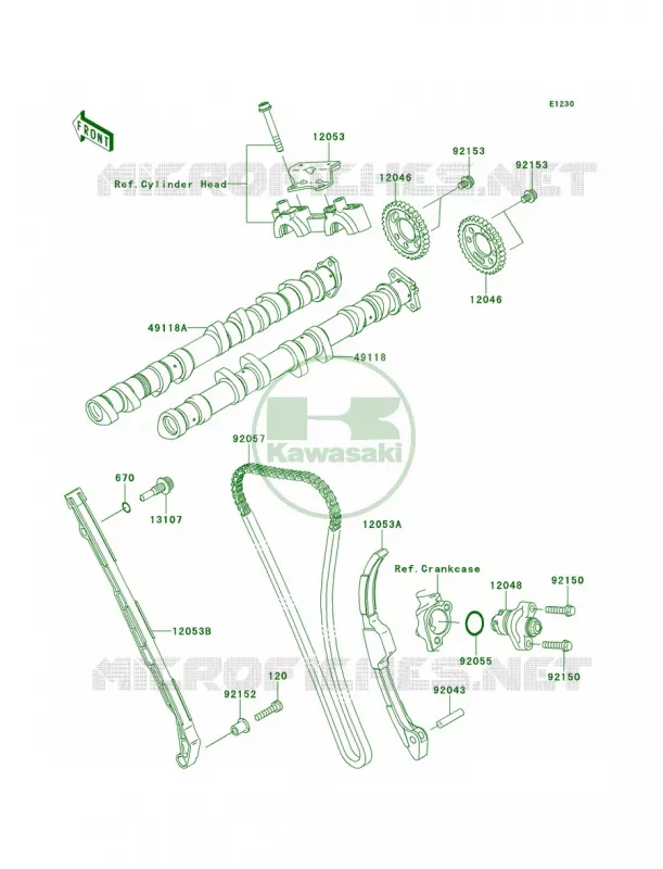 CamshaftsTensioner Kawasaki MOTOS 1000 2011 Ninja ZX-10R ABS  ZX1000KBF