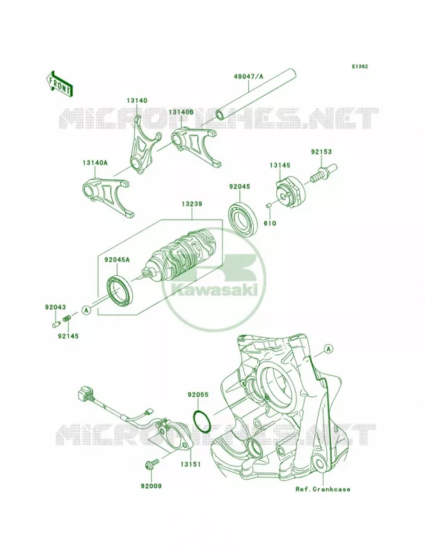 Gear Change DrumShift Forks Kawasaki MOTOS 1000 2011 Ninja ZX-10R ABS  ZX1000KBF