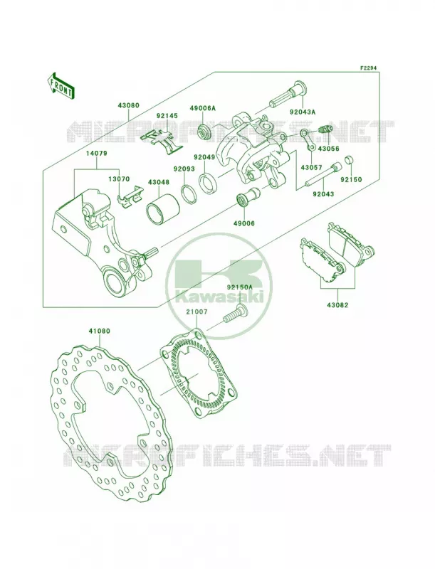 Rear Brake Kawasaki MOTOS 1000 2011 Ninja ZX-10R ABS  ZX1000KBF