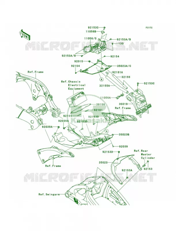 Rear Fenders Kawasaki MOTOS 1000 2011 Ninja ZX-10R ABS  ZX1000KBF