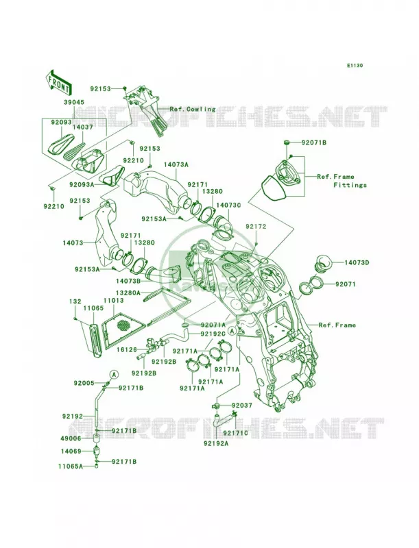 Air Cleaner Kawasaki MOTOS 1400 2010 Ninja ZX-14  ZX1400CAF
