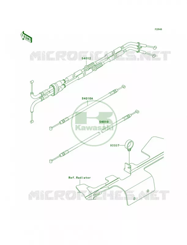 Cables Kawasaki MOTOS 1400 2010 Ninja ZX-14  ZX1400CAF
