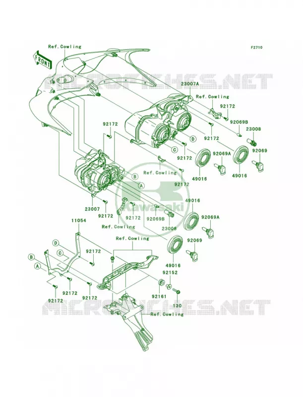 Headlights Kawasaki MOTOS 1400 2010 Ninja ZX-14  ZX1400CAF