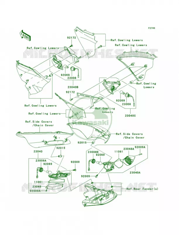 Turn Signals Kawasaki MOTOS 1400 2010 Ninja ZX-14  ZX1400CAF