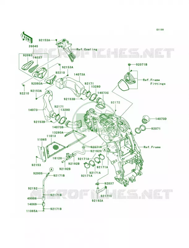 Air Cleaner Kawasaki MOTOS 1400 2009 Ninja ZX-14  ZX1400C9F