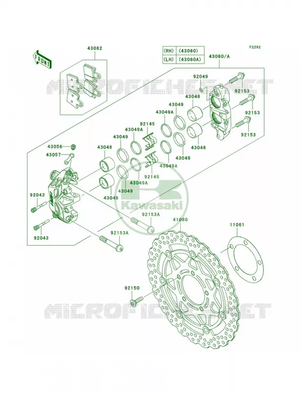Front Brake Kawasaki MOTOS 1400 2009 Ninja ZX-14  ZX1400C9F