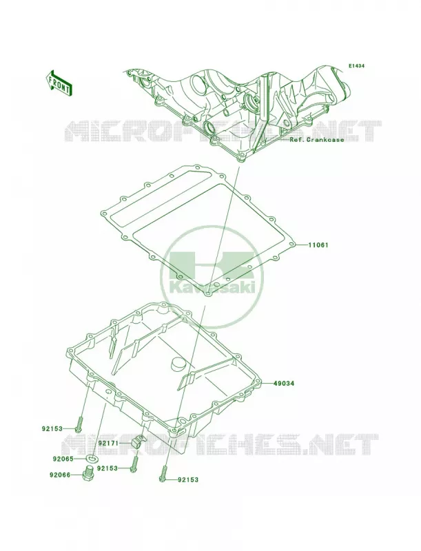 Oil Pan Kawasaki MOTOS 1000 2009 Ninja ZX-10R  ZX1000E9F