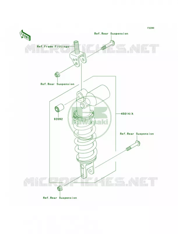 Shock Absorbers Kawasaki MOTOS 1000 2009 Ninja ZX-10R  ZX1000E9F