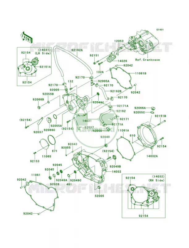 Engine Covers Kawasaki MOTOS 450 2014 KLX450R  KLX450AEF