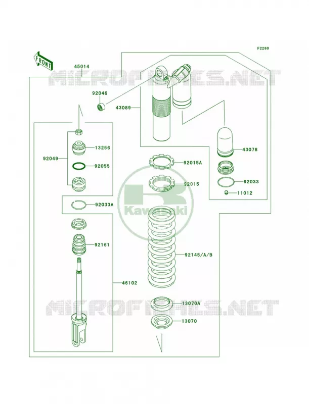 Shock Absorbers Kawasaki MOTOS 450 2014 KLX450R  KLX450AEF