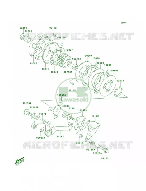 Clutch Kawasaki MOTOS 50 2003 KDX50  KDX50-A1