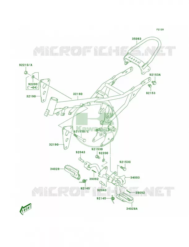Frame Kawasaki MOTOS 50 2003 KDX50  KDX50-A1