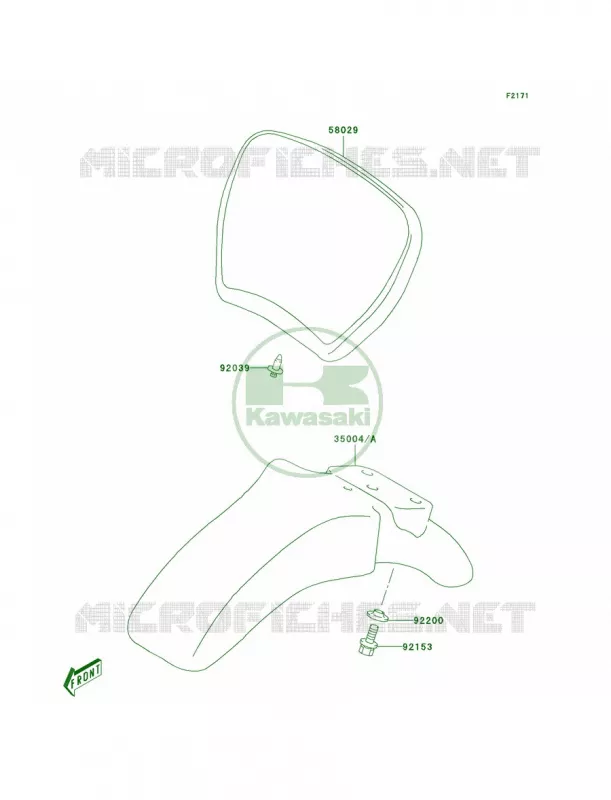 Front Fenders Kawasaki MOTOS 50 2003 KDX50  KDX50-A1