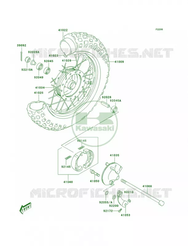Front Hub Kawasaki MOTOS 50 2003 KDX50  KDX50-A1