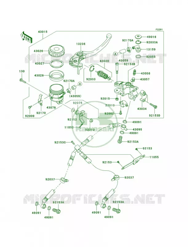 Front Master Cylinder Kawasaki MOTOS 1000 2008 Ninja ZX-10R  ZX1000E8F