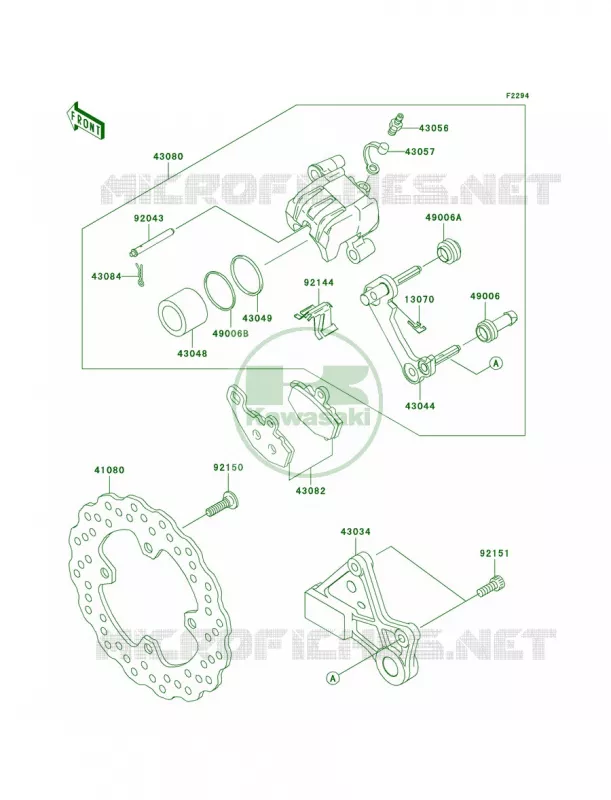 Rear Brake Kawasaki MOTOS 1000 2008 Ninja ZX-10R  ZX1000E8F