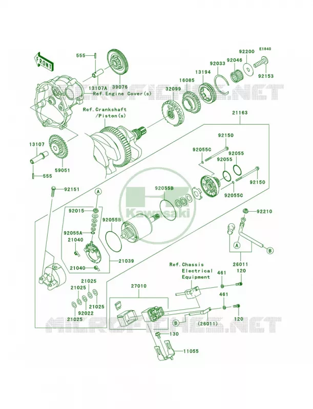 Starter Motor Kawasaki MOTOS 1000 2008 Ninja ZX-10R  ZX1000E8F