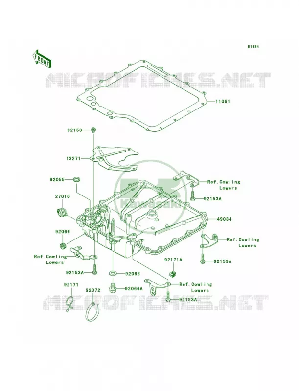 Oil Pan Kawasaki MOTOS 1400 2008 Ninja ZX-14  ZX1400C8F