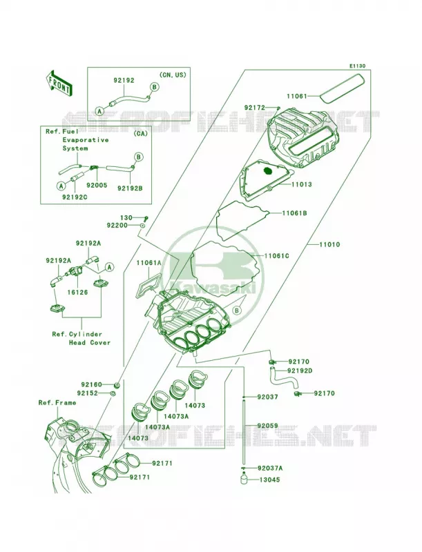 Air Cleaner Kawasaki MOTOS 600 2008 Ninja ZX-6R  ZX600P8F