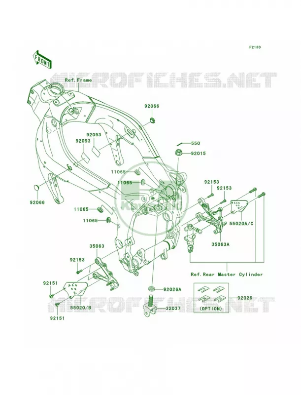 Frame FittingsFront Kawasaki MOTOS 600 2008 Ninja ZX-6R  ZX600P8F