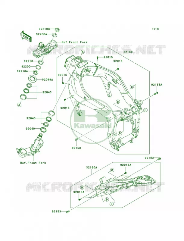 Frame Kawasaki MOTOS 600 2008 Ninja ZX-6R  ZX600P8F
