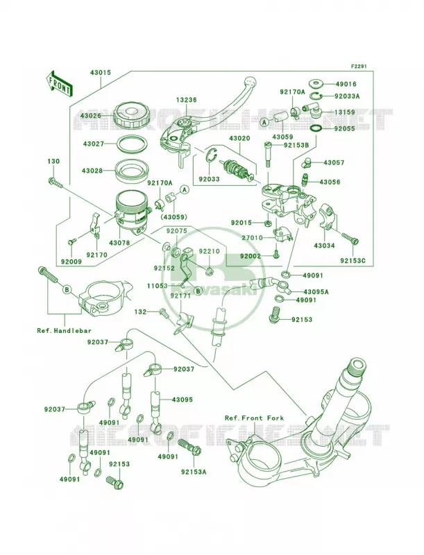 Front Master Cylinder Kawasaki MOTOS 600 2008 Ninja ZX-6R  ZX600P8F