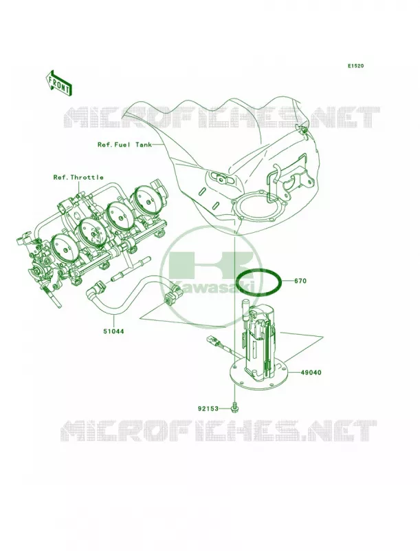 Fuel Pump Kawasaki MOTOS 600 2008 Ninja ZX-6R  ZX600P8F