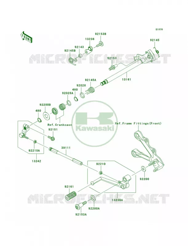 Gear Change Mechanism Kawasaki MOTOS 600 2008 Ninja ZX-6R  ZX600P8F