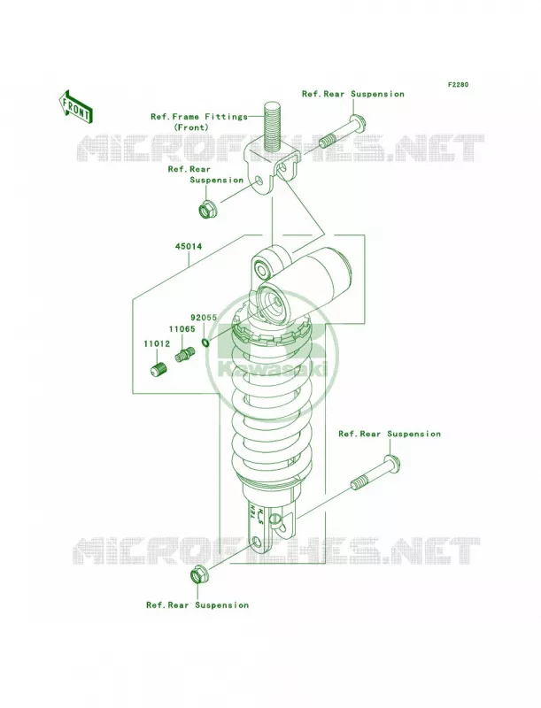 Shock Absorbers Kawasaki MOTOS 600 2008 Ninja ZX-6R  ZX600P8F