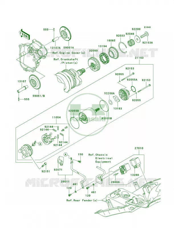 Starter Motor Kawasaki MOTOS 600 2008 Ninja ZX-6R  ZX600P8F