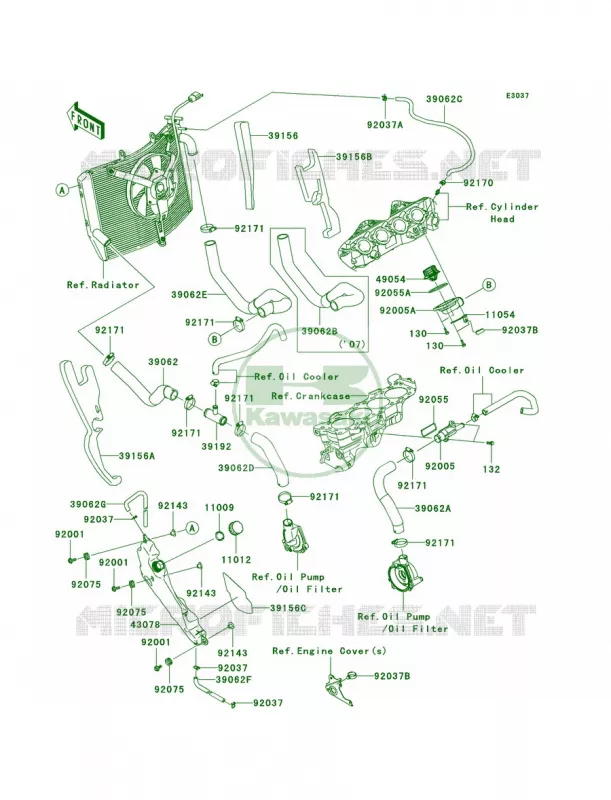 Water Pipe Kawasaki MOTOS 600 2008 Ninja ZX-6R  ZX600P8F
