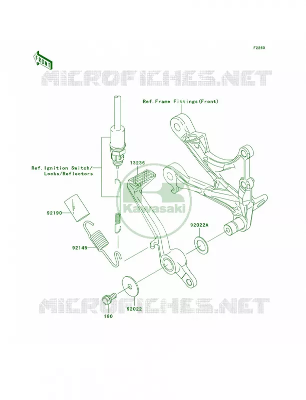 Brake PedalTorque Link Kawasaki MOTOS 600 2008 Ninja ZX-6R   ZX600P8FA
